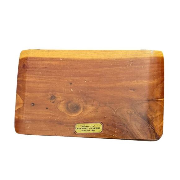 Meramec Caverns Missouri Stanton MO Wood Souvenir Box Trinket Jewelry VTG READ - Picture 1 of 12